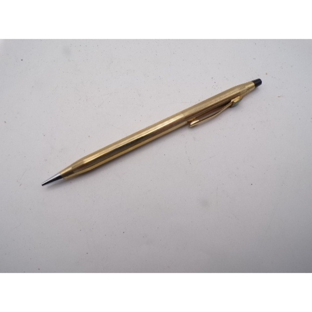 Cross 1/12‎ 10K Gold Filled Mechanical Pencil Pinstripe Vintage Logo Emblem USA